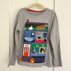 Mini Boden Haunted House Flip-the-flap Shirt 6/7y